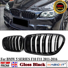 For BMW F10 F11 5 Series Kidney Grille Grill Gloss Black Twin Bar Slat M5 Look