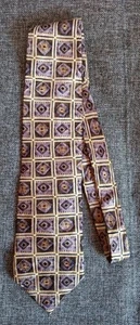 Tie 70s 80s 90s Y2K Mens Cocktail Collection Brown Beige Tan 59 Inches - Picture 1 of 5