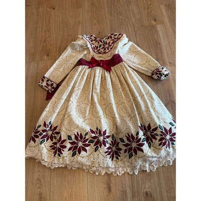 Vintage 1980's Daisy Kingdom Poinsettia Christmas Dress - Image 1 of 4