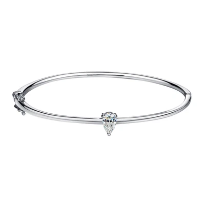 1CT Pear Cut Moissanite Bracelet Women Solitaire Bangle 925 Sterling Silver GRA - Image 1 of 4