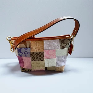 Coach Multicolor Pink Patchwork Suede Shoulder Bag 11708 - Picture 1 of 13