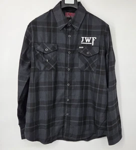 Camisa Dixxon Hombre Grande Alta Negra Gris La Franela a Cuadros .45 Motociclista Motocicleta - Imagen 1 de 10