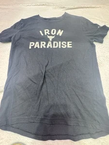 Project Rock x Under Armour Youth Shirt L  Black Iron Paradise Graphic Loose Tee - Picture 1 of 9