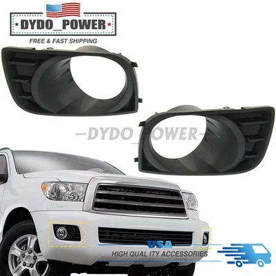 Left & Right Front Bumper Fog Light Covers Bezel For Toyota Sequoia 2008-2017 Foto 1 de 4