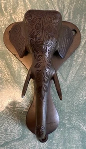"LLAMA PUERTA CABEZA ELEFANTE LATÓN DE COLECCIÓN HERMOSA PÁTINA Diseño Grabado 6"" 6" - Imagen 1 de 16