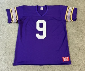 VTG 80s Rawlings Minnesota Vikings #9 Tommy Kramer NFL Jersey - Size Large - Picture 1 of 6