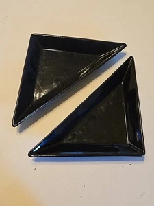 Pampered Chef Simple Additions Black Triangle Trays/Plates Charcuterie 2 Pieces - Picture 1 of 10