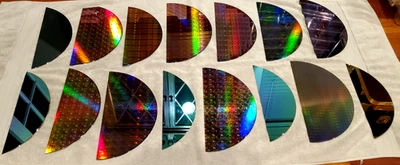 Lote de 15 rebanadas de oblea de 300 mm litografía semiconductora de silicona media luna #ZM Foto 1 de 4