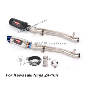 For Kawasaki Ninja ZX10R 2016~2020 Exhaust Mid Link Pipe Muffler With DB Killer - Picture 1 of 11