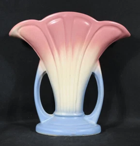 Hull Pottery Mardri Gras Granada Vase 49-7 Pink Blue No Crazing - Picture 1 of 6