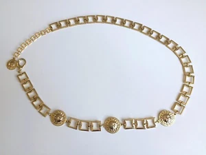 CINTURA GIANNI VERSACE, COLOR ORO, LUNGHEZZA 92 CM, DI METALLO, ORIGINALE - Foto 1 di 20