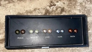 Set of 5 Pairs Of Earrings Pearl Sterling Silver Studs Gift Box - Picture 1 of 1
