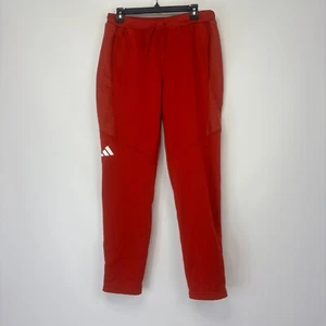 Adidas Track Pants Men's Large Red White Stripes Logo Sweatpants Skate Tappered - Picture 1 of 13