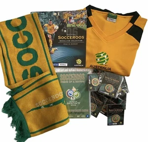 ⚽️ Socceroos T Shirt Size M + Scarf DVD Sealed Rd To Germany + Medallions Soccer - Picture 1 of 12