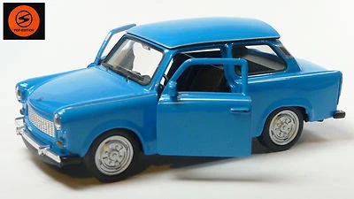 Trabant 601 Modellauto blau ca. 11cm WELLY Trabi-Jubiläum 2014: 50 Jahre Trabi - Bild 1 von 3