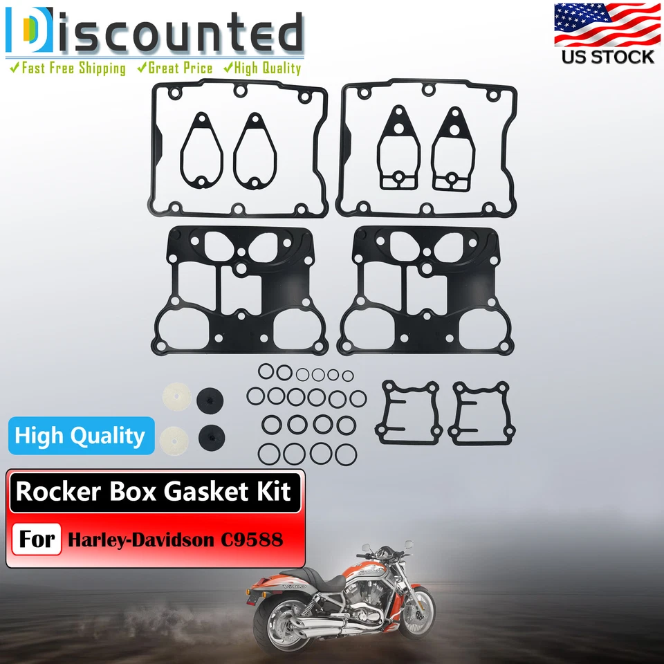 New Rocker Box Gasket Kit for 1999-2014 Harley-Davidson Fat Boy FLSTF FLSTFI - Image 1 of 4