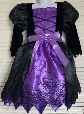 Poshetion Light Up Purple & Black Bat Toddler/Girl's Witch Costume, 3-4 - Image 1 of 4
