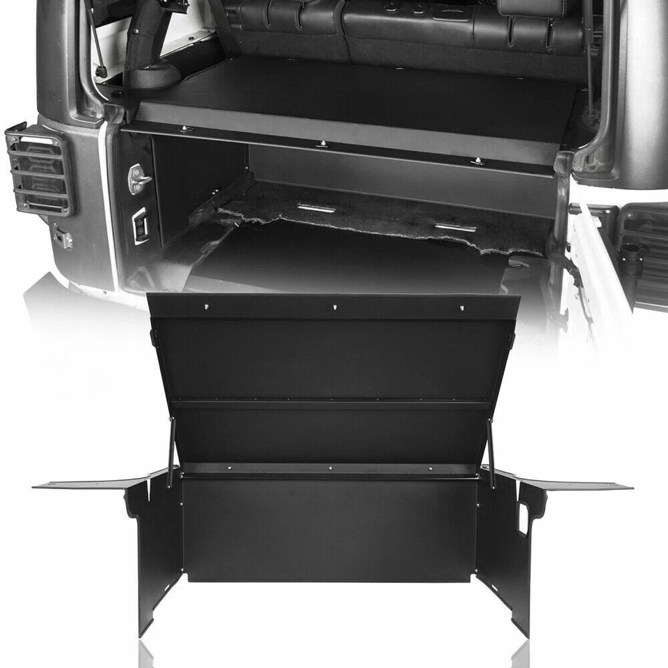 Gabinete de cubierta de seguridad de almacenamiento bloqueable para Jeep Wrangler JK 2015-2018 negro Foto 1 de 4