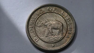 MONETA 1/2 CENTESIMO LIBERIA 1941 EPOCA SECONDA GUERRA MONDIALE ELEFANTE NON CIRCOLATA - Foto 1 di 15