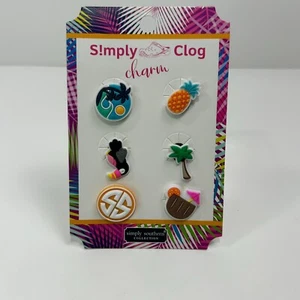 Simply Southern Clog Charms Tropic Pineapple Coconut Toucan Beach NEW - Picture 1 of 4