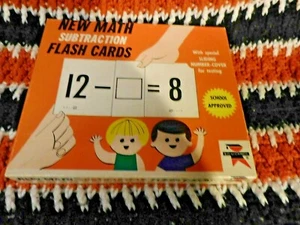 1966 ED-U-CARDS New Math SUBTRACTION Flash Cards  Made in USA - Picture 1 of 8