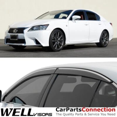 Viseras de ventana WellVisors 13-20 Lexus GS350 GS450h deflectores laterales cromados Foto 1 de 4