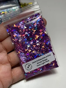 5G holographischer rosa Pfeilform Glitzer für Nagel Acryl Gel Handwerk US-Verkäufer - Bild 1 von 2