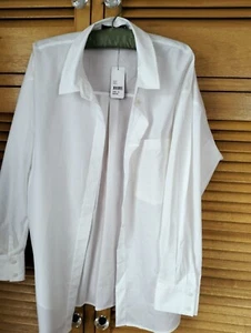 Sportsgirl White Longsleeve Shirt 14 BNWT - Picture 1 of 5