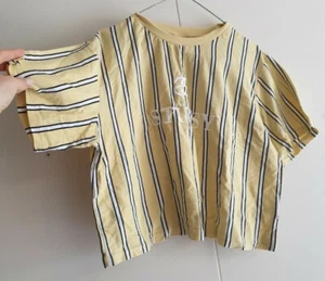 Stussy Logo Pastel Midriff Tshirt Tee Shirt Crop Top Size 12 Medium $4 EXPRESS - Picture 1 of 6