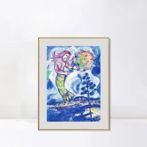 Framed Canvas Print Mermaid by Marc Chagall Wall Art Home Office Decorations - Picture 1 of 20