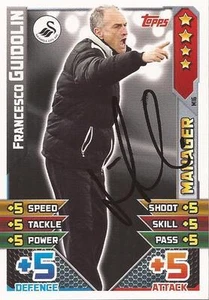 FRANCESCO GUIDOLIN SIGNED SWANSEA 2015/2016 MATCH ATTAX 'EXTRA' TRADING CARD+COA - Picture 1 of 1