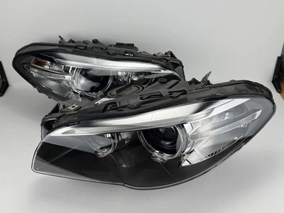 Complete OEM 2014-2016 BMW 5 Series Xenon HID AFS Euro Headlight Left Right Pair - Image 1 of 4