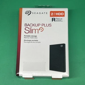 Seagate 2TB Backup Plus Slim Portable External Hard Drive USB 3.0, Black - Photo 1/2