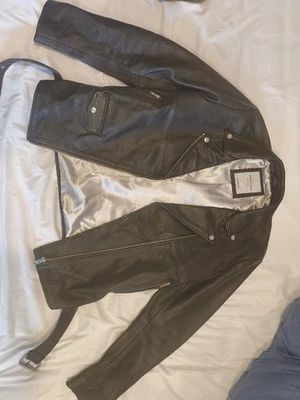 Jack & Jones Real Leather Biker Jacket – Black – New (No Tags) – RRP £200+ - Image 1 of 4