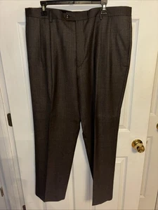 NWT Jos A Bank Executive Pants 100% Wool Brown Pleated Dress Trousers $180 - Picture 1 of 9