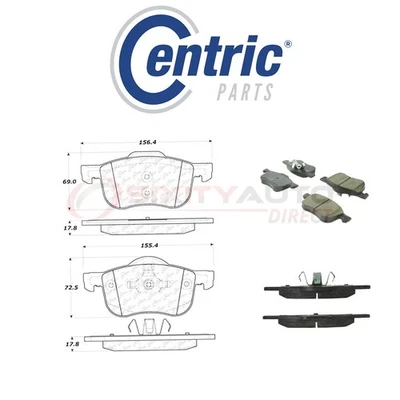 Centric Posi Quiet Disc Brake Pads w Shims for 1999-2006 Volvo S80 2.5L 2.8L fo Foto 1 de 4