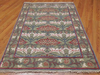 Alfombra turca Oushak, alfombra moderna multicolor, alfombra bohemia hecha a mano 4x6 pies Foto 1 de 4