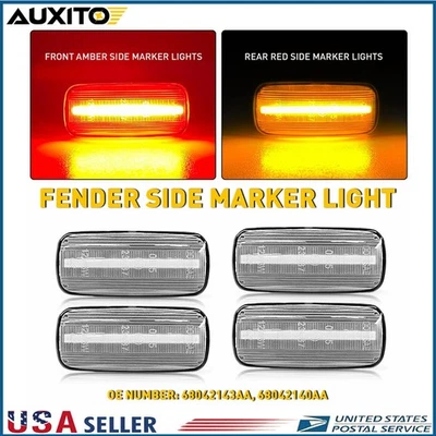 Luces LED laterales lentes transparentes para Dodge Ram 2500 3500 2010-2018 doble 4 piezas Foto 1 de 4