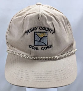 Vintage Perry County KY Coal Corp Cap Hat Khaki Tan Embroidered VTG ULTRA RARE - Picture 1 of 7