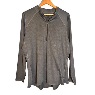 REI 女式灰色长袖四分之一拉链套衫尺寸 1X 户外运动远足 — 第 1/4 张图片
