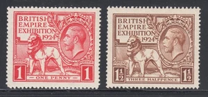 Great Britain Sc 185-186 MLH. 1924 British Empire Exhibition, cplt set, fresh - Picture 1 of 1