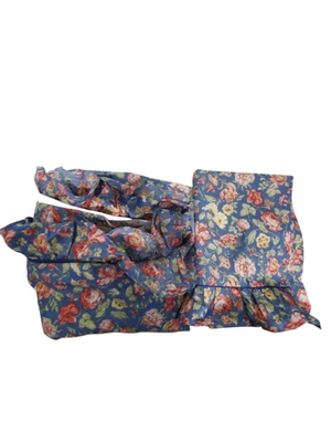 Waverly Garden Room flat sheet full double + 1 pillowcase blue floral USA - Image 1 of 4