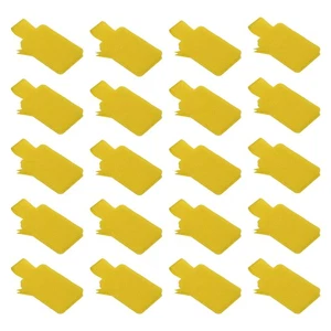 30 Pcs 1.3 x 0.9 Inch Cable Labels Write on Cord Labels Tags Yellow - Afbeelding 1 van 5
