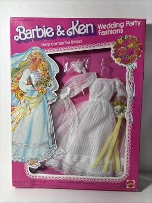 老式 1979 年芭比娃娃和肯婚礼派对时尚全新带盒 1416 号 — 第 1/2 张图片