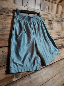 Vintage Nike Basketball Shorts Mens Medium Silver With Black Logo Y2k - Picture 1 of 13