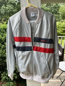 Adidas Vintage Made In USA Tracksuit JACKET & PANTS Logo Full Zip L - GRAY 🔥 - Picture 1 of 16