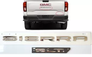 2 PIEZAS Portón trasero cromado SIERRA SLT emblema GMC Sierra 1500 2500hd 3500hd - Imagen 1 de 8