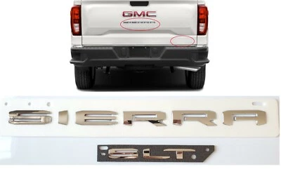 2 PIEZAS Portón Trasero Cromo SIERRA SLT Emblema GMC Sierra 1500 2500hd 3500hd Foto 1 de 4