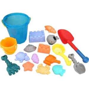 Beach Bucket Set (Includes 18 Pieces) 9" Dia. 9-1/2"H, Loved by Kids of All Ages - Picture 1 of 5