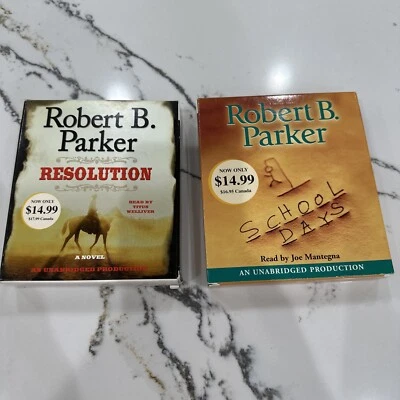 Robert B Parker Unabridged CD AudioBooks, Lot of 2! School Days & Resolution - Image 1 of 4